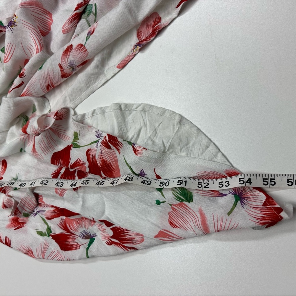 Promesa Cottagecore White Floral High Low Belted Ruffled Trim Maxi Dress Medium - Picture 9 of 9